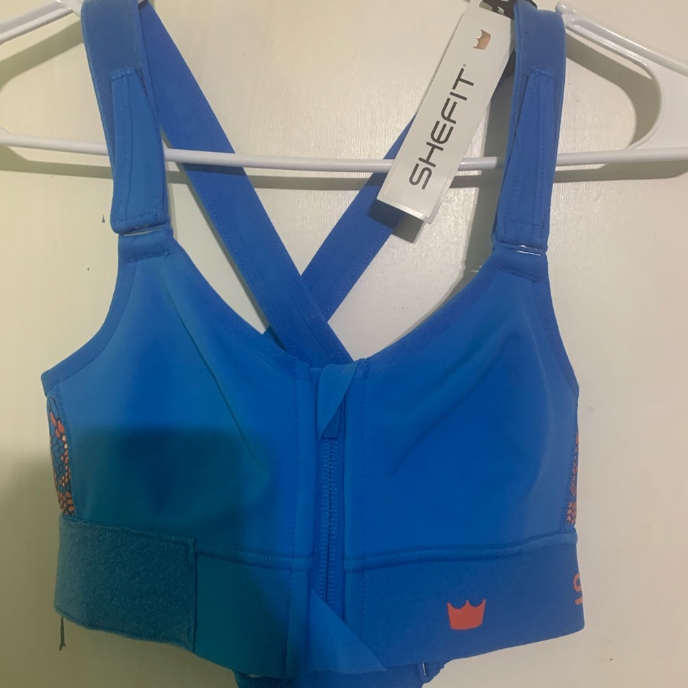 SHEFIT Bright Blue Adjustable-Strap Sports Bra